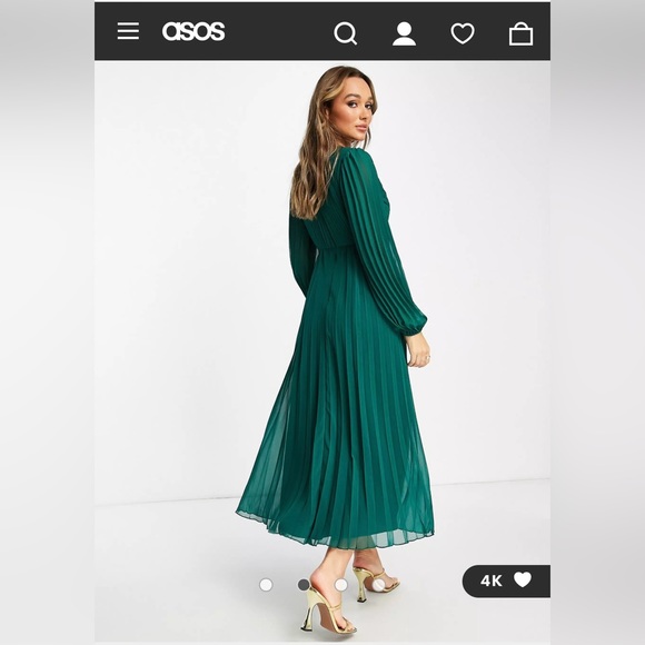New with tags ASOS green dress size 2 - Picture 3 of 3
